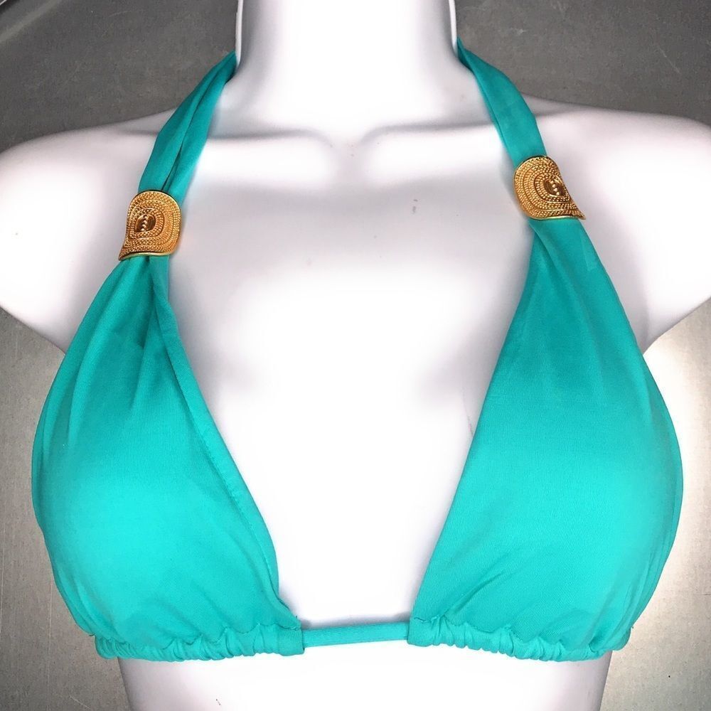 L* Space Triangle Bikini Top With Gold Hardware